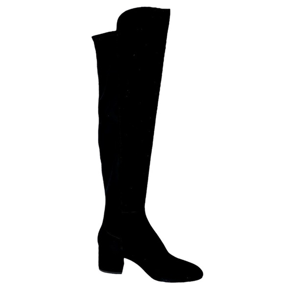 STUART WEITZMAN 5050 YULIANA 60MM BLACK SUEDE LEATHER STRETCH KNEE HIGH BOOTS - Picture 15 of 15